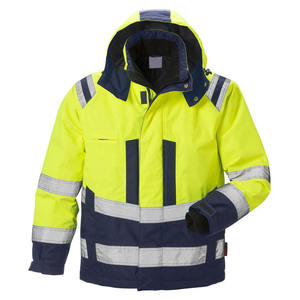 Men's Outdoor High Visibility <strong>Safety</strong> <strong>Jacket</strong> with Canvas Stand Collar Hooded Eco-Friendly Waterproof Breathable &amp; Quick Dry - Product Image 1