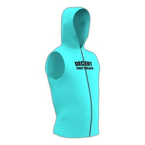 Sudadera con Capucha y Cremallera sin Mangas para Hombre, Estampado de Letras Turquesa, Ropa Casual de Verano, Transpirable, Corte Regular - Product Image 6