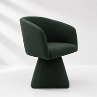 Fauteuils pivotants de salle à manger DM en velours de lin vert foncé, fauteuils d'appoint modernes, chaises de bureau latérales pour salle à manger