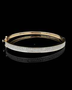 Bracelet en métal doré moissanite avec poids de diamant rond glacé plaqué or pour les occasions de fête en argent sterling 925 - Product Image 3