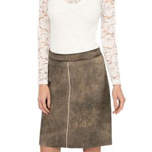Authentic Women's Bavarian Leather <b>Skirt</b> Custom Embroidered Traditional Lederhosen <b>Skirt</b> for Oktoberfest and German Festivals - Product Image 2