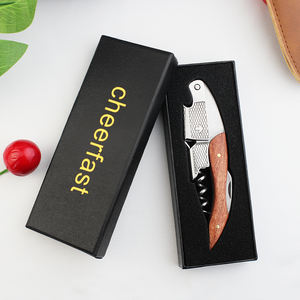 Tire-bouchon à vin multifonction 3 en 1 à double charnière en palissandre avec sac en cuir PU - Product Image 6