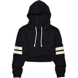 Sudaderas con capucha recortadas personalizadas, ropa de mujer, sudaderas con capucha cortas de gran tamaño, ropa de gimnasio personalizada en blanco, Tops cortos transpirables de algodón, sudaderas con capucha - Product Image 2