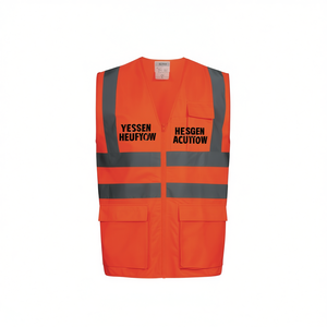 EWALD High-Visibility Vest Size M Orange EN ISO 20471 & ISO 13688 Compliant SAFESTYLE Reflective <b>Stickers</b> & Lights - Product Image 2