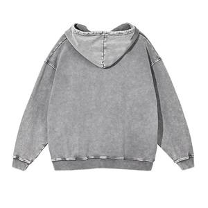 Sudadera con Capucha de Algodón Puro para Hombre, Estilo Retro Lavado, Corte Holgado, para Primavera y Otoño, Cómoda - Product Image 1