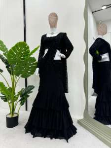 Detalles Lehengha Tejido Satén Seda Hilo de trabajo con Sequnce Tamaño Hasta 44 Interior - Product Image 2