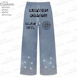 Survêtements surdimensionnés pour hommes coton hiver pour hommes imprimé en détresse broderie à capuche survêtement ensembles survêtements lavés à l'acide - Product Image 6