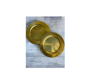 Assiettes de présentation en laiton vintage dîner de mariage ensemble sous décoration pâté et taille personnalisée prix bon marché - Product Image 1