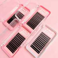 Extensions de cils individuelles en fibres PBT de Shandong YY, faites à la main, sans cruauté, véganes, 0,07 MIX, naturelles, douces, légères, mates