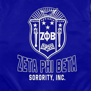 Chaqueta de Satén Azul y Blanca para Mujer de la Hermandad Zeta Phi Beta, ZPB 1920, Ropa Griega, Bordado de Escudo, Prenda Exterior Universitaria Premium - Product Image 4