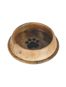 Vintage Style ACACIA Wood Aluminium Pet Bowl with <b>Stand</b> Elegant Traditional Design for Dog <b>Cat</b> Feeding or As a Dinnerware/Gift - Product Image 4