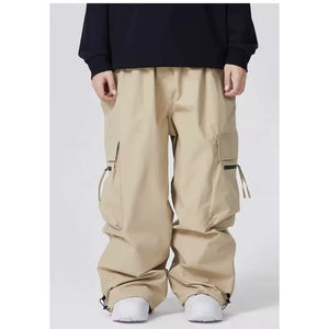 Pantalons cargo multi-poches personnalisés en gros, style décontracté, toile, vêtements de travail et streetwear, pantalons pour hommes et femmes, lavés - Product Image 5