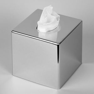 Porta Caja de Pañuelos Clásico Cuadrado Plateado Chaman India - Product Image 4