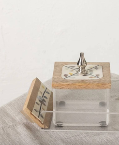 Quemador de incienso árabe MOP de madera, el más vendido, con cúpula grabada y base de acrílico, regalo para Ramadán y Eid para Oriente Medio y el Golfo. - Product Image 3