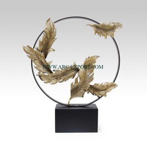 Venta Directa de Fábrica, Juego de 2 Esculturas Metálicas en Forma de Pera, Diseño Exclusivo, Bañadas en Oro, Decoración para el Hogar, Precios al por Mayor - Product Image 4