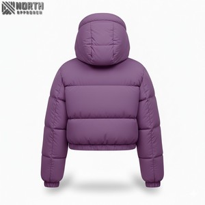 Veste matelassée de haute qualité pour femmes Veste matelassée courte d'hiver décontractée pour femmes Manteaux à bulles Mode masculine personnalisée - Product Image 5