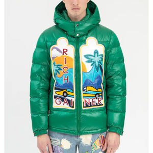 แจ็กเก็ตขนเป็ดผู้ชายแฟชั่นไม่เหมือนใครปักผ้ากำมะหยี่ปกตั้งสำหรับฤดูหนาว - Product Image 1