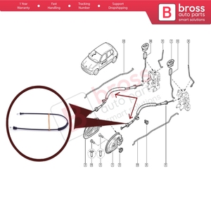 BDP1035 Front Door Inner <b>Lock</b> Inner Release <b>Cable</b> 7700413048 for Clio MK2 - Product Image 5