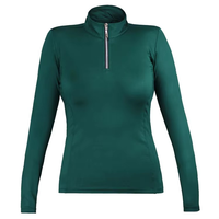 Sous-vêtements d'équitation pour femmes de haute qualité, anti-bactériens, coupe ajustée, manches longues, pull en spandex/polyester, toutes saisons, sport