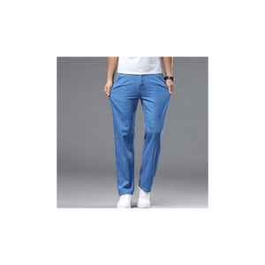 กางเกงยีนส์ทรงพอดีตัวลำลองของผู้ชายมีซิปรูดซิปซิปมีลายพิมพ์ฤดูหนาวสไตล์ตรงแบรนด์ชั้นนำ - Product Image 1