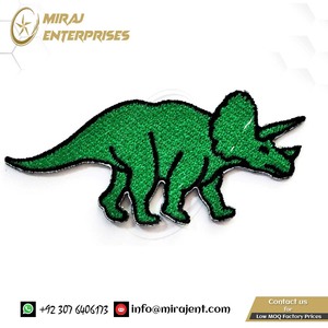 Broderie Applique Patch Dentelle Tissu Meilleure Qualité Fournisseur En Gros de Patches Vert Dinosaure Animal Dessin Animé Enfants Patch - Product Image 2