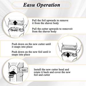 Paquete de 2 cabezales de afeitado de repuesto de doble cara para afeitadora eléctrica de hombre, accesorio para afeitadora rotatoria para aplicación facial y en vehículos recreativos - Product Image 1