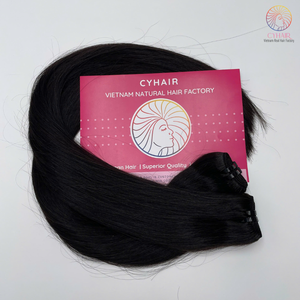 100% cheveux vierges non transformés # 1A noir naturel droit vietnamien Double dessiné trame paquet Extensions de cheveux tendance chaude - Product Image 5