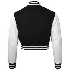 2024 Autumn Winter Women's Crop Jackets Sexy Letter Patchwork Embroidery Varsity Jacket New Streetwear Bomber <b>Short</b> Length - Product Image 6