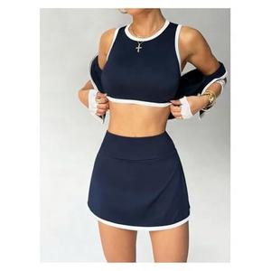 Conjunto Deportivo de 3 Piezas para Mujer, Leggings, Sujetador Deportivo y Top Corto de Manga Larga, Ropa de Gimnasio - Product Image 3