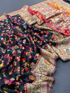 Sari de seda Kani de desgaste increíble y atractivo de moda de último diseñador con fabricante de trabajo impreso de la India a tasa de venta completa - Product Image 6