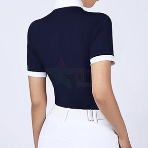 Camisa de Equitación Profesional para Mujer, Manga Corta, Impermeable, Resistente al Viento, Material de Spandex/Poliéster, para Competencia - Product Image 2