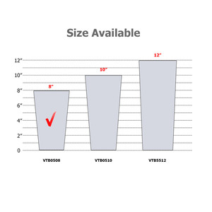 VTB0508 - Taper Down Block <b>Vase</b> - 8" - Product Image 3