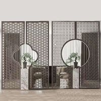 Nouveau Clubhouse d'hôtel haut de gamme en acier inoxydable de style chinois avec partitionnement d'écran en verre artistique