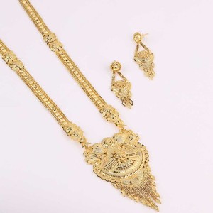 ขายส่งแฟชั่น14K 18K 24K เครื่องประดับชุบทองสร้างสร้อยคอยาวเครื่องประดับยาวลายดอกไม้เครื่องประดับทองเหลืองชุบทอง - Product Image 2