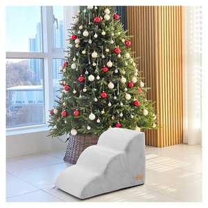 [AllmioPet] Gray Cloud Fabric Pet <b>Stairs</b> 3 Step AMP 3 GR Safe <b>Dog</b> Cat <b>Stair</b> for Couch Bed and Daily Home Use - Product Image 3
