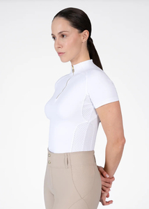 Camiseta de Equitación para Mujer, Mangas Cortas, Ligera, Transpirable, Tejido Elástico, Capa Base Atlética Ecuestre, Servicio OEM - Product Image 5