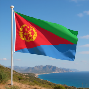 Bandera del Estado de Eritrea 285x185cm Tela de Rayón y Lino Bandera Nacional Para Uso Interior y Exterior - Product Image 3