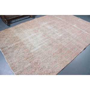 Grand tapis turc vintage 6,7x10,4 pi (203x318 cm), tapis persan rose - Product Image 2