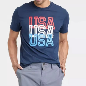 Camiseta media de algodón de manga para hombre, superventas, serigrafía personalizada, cuello redondo multicolor con logotipo - Product Image 1