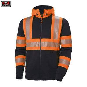 <b>Men</b> Wholesales Custom Designs Safety Reflective Zip up <b>Hoodies</b> Jackets 2024 High Visibility Construction <b>Hoodies</b> - Product Image 3