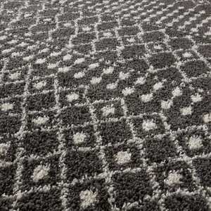 Moroccan <b>Dark</b> <b>Grey</b> Shaggy <b>Rug</b> Large Machine-Made Hallway Runner for Living Room Bedroom Teen Gift - Product Image 2