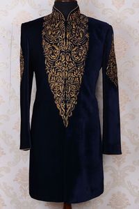 ELEGANT LATEST DESIGN of ZARDOZI EMBROIDERY on SHERWANI WITH STOLE & ALSO MATCHING SHOE WITH DRESS for PARTY-WEAR/WEDDING@ 2022 - Product Image 2