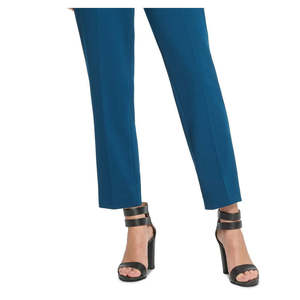 Pantaloni Eleganti da Donna DKNY a Vita Alta con Cintura in Crêpe Blu Taglia 6P, Antipiega e Traspiranti, Stile da Ufficio - Product Image 3