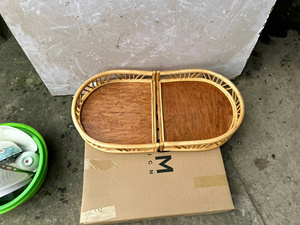 Convertible Natural Rattan Baby Changing Basket & Bag Eco-Friendly <b>Foldable</b> Design Converts Into Baby <b>Cot</b>/Toddler Bed - Product Image 4