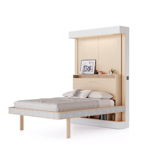 SMART FLYBED Convertible Square <b>Wooden</b> <b>Frame</b> Foam Heavy Duty Minimalist Style Tight Back Portable Sectional <b>Sofa</b> Reclining - Product Image 6