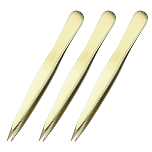 Pinzas para cejas de Punta inclinada de acero inoxidable de suministro directo de fábrica afiladas para depilación encarnada - Product Image 6