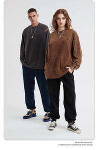 Venta al por mayor sólido 250g manga corta transpirable Casual Vintage Unisex camiseta para hombres - Product Image 3