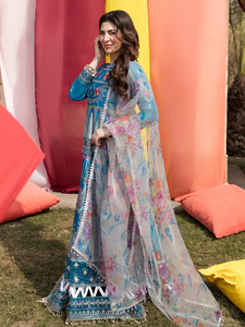 Algodón de césped puro impreso Salwar Kameez con trabajo Saroski y pantalones Palazzo bordado paquistaní elegante césped de alta calidad - Product Image 4