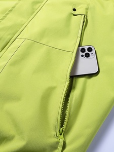 Men's Hooded Waterproof Windbreaker <b>Jacket</b> Solid Color Sporty Outdoor <b>Lightweight</b> Zipper Closure Polyester Shell Yellow Zipper - Product Image 4