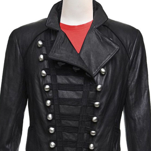 New Style Leather <b>Jacket</b> <b>Slim</b> <b>Fit</b> Stand-up PU Leather <b>Jacket</b> for Man 100% Genuine Sheep Leather Button Style Fashion <b>Jacket</b> - Product Image 5